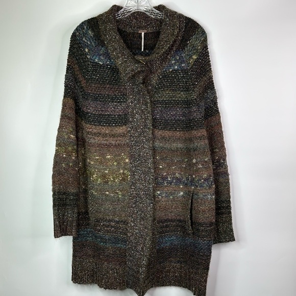 Free People Starlight Shadow Poncho Sweater Size Medium - Picture 1 of 9